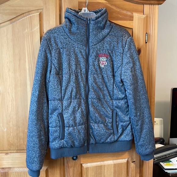 Colosseum Jackets & Blazers - Wisconsin Badgers Black Diamond Sparkle Puffer Full-Zip Jacket
